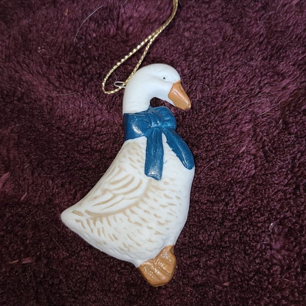 cottagecore christmas goose ornament